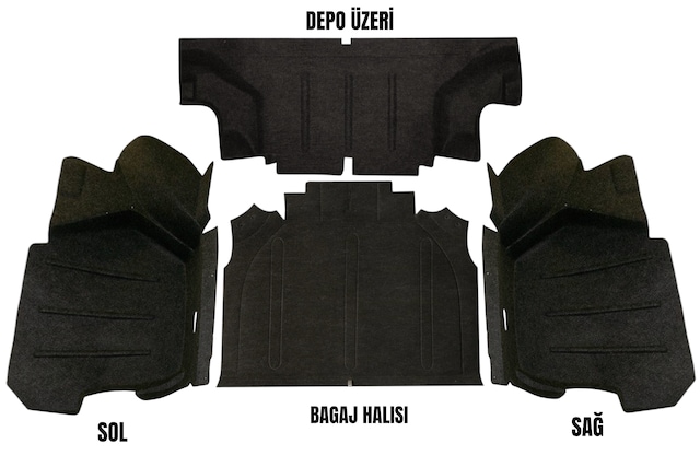 Tofaş Doğan Şahin Bagaj İçi Halı Seti 4 Parça 4'lü Set