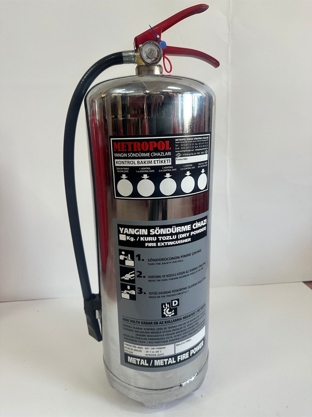 6 Kg D Tozlu Metalik Metal Yangınlarını Söndürme Cihazı