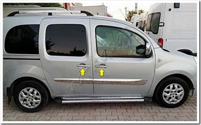 Renault Kangoo Krom Kapı Kolu 2008 Sonrası 4 Kapı Paslanmaz Çelik