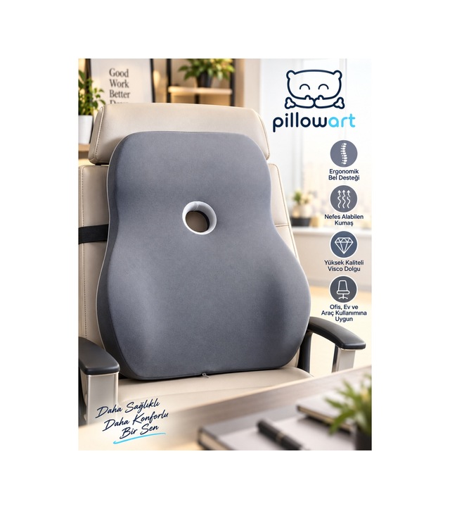 Ergonomik Bel Desteği - Visko Sırt Minderi Bel Yastığı