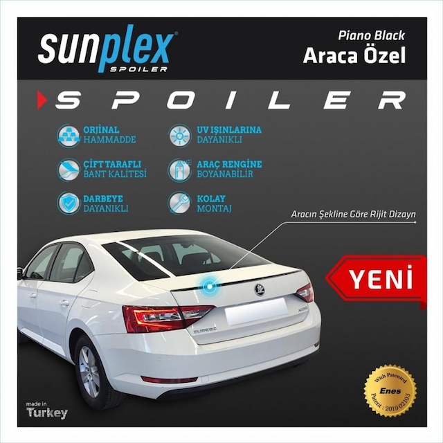 Spoiler Parlak Siyah Super B 2015 2019 2022102 Sunplex