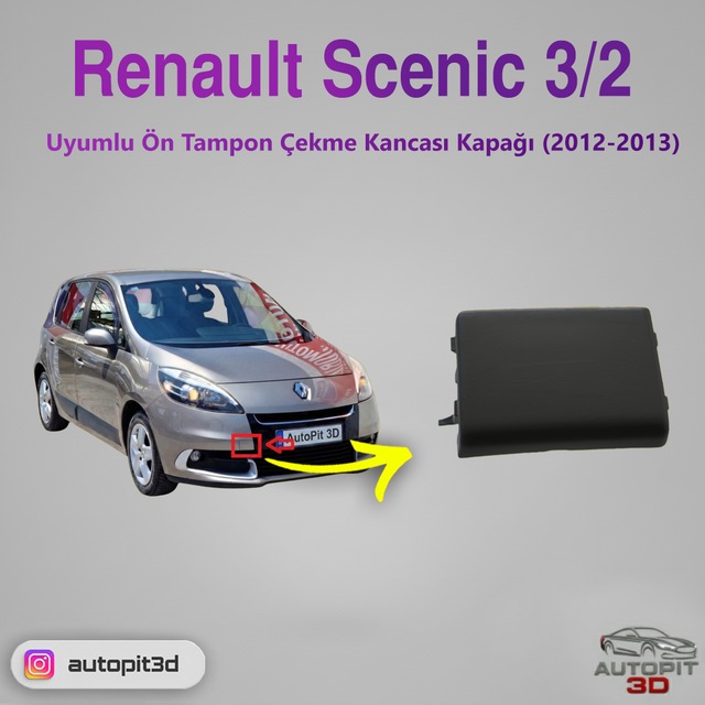 Renault Scenic 3/2 2012-2013 Uyumlu Ön Tampon Çeki Demiri Kapağı