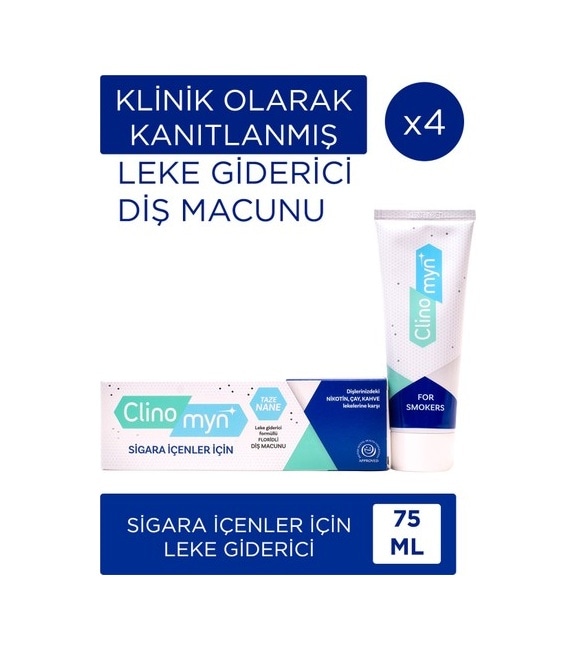 Clinomyn Smokers Sigara İçenler İçin Diş Beyazlatan Diş Macunu 4 x 75 ML