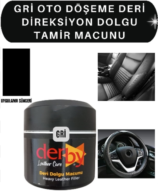 Derby Gri Deri Çatlak Dolgu Tamir Macunu