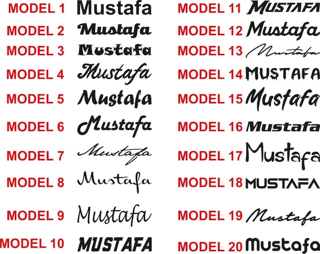 2 Adet - Isim - Yazı Araba Sticker, Çıkartma