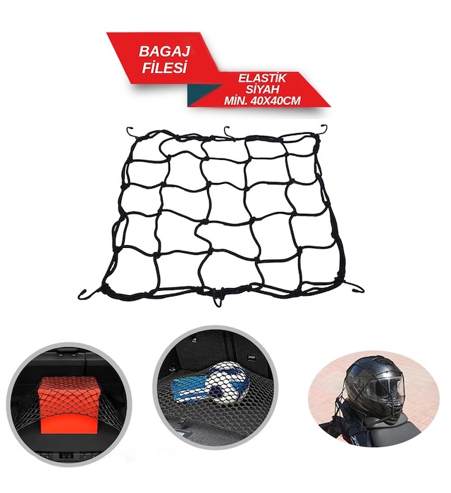 Bagaj Filesi Küçük Boy 40cmx40cm Siyah 1