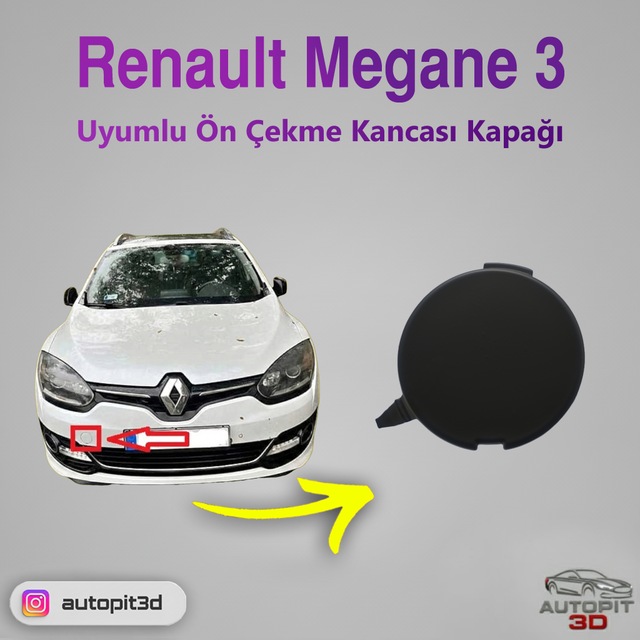 Renault Megane 3/3 2014-2016 Uyumlu Ön Çeki Demiri Kapağı