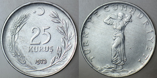 Türkiye Cumhuriyeti 25 Kuruş 1973. 55551872