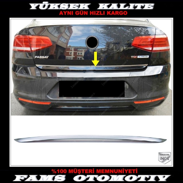 Vw Passat B8 Krom Bagaj Alt Çıta 2014-2019 P. Çelik