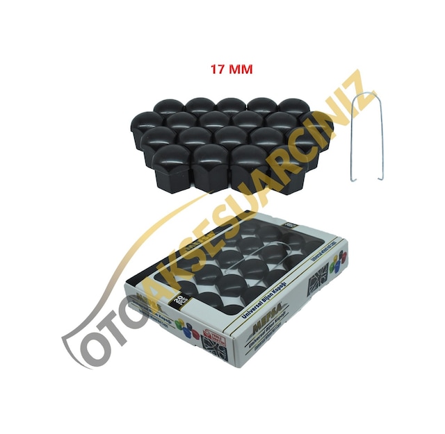 A Kalite Mefsa Bijon Kapağı Düz 17 Mm Siyah 20 Li Set