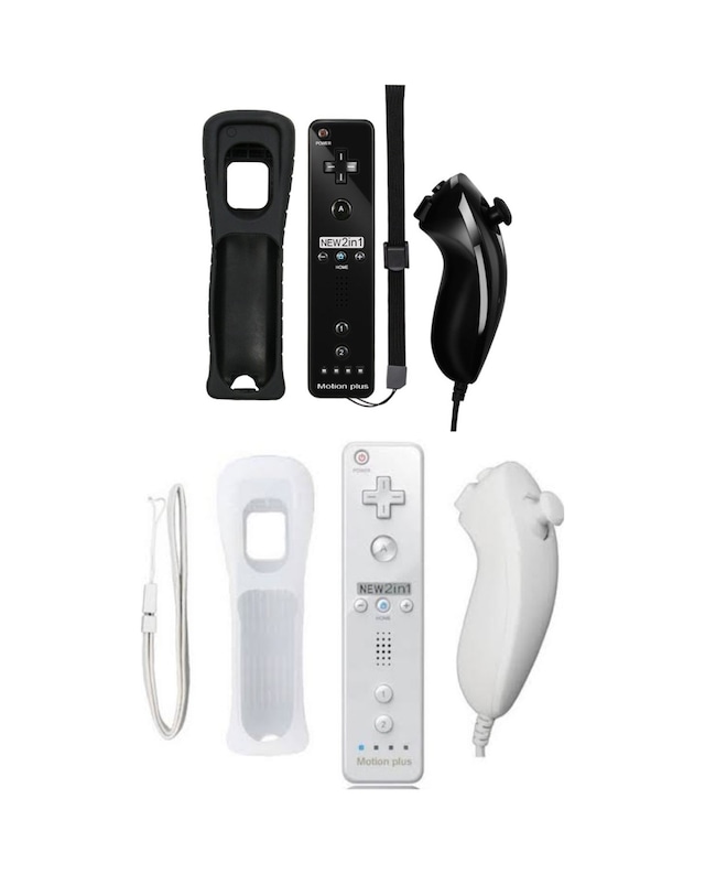Wii 2 In 1 Remote + Nunchuk Controller Motion Plus