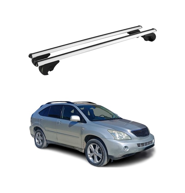 Lexus Rx 400h 2005-2009 Arası Uyumlu Port Bagaj Taşıyıcı Ara Atkı Alüminyum Gümüş 2 Parça