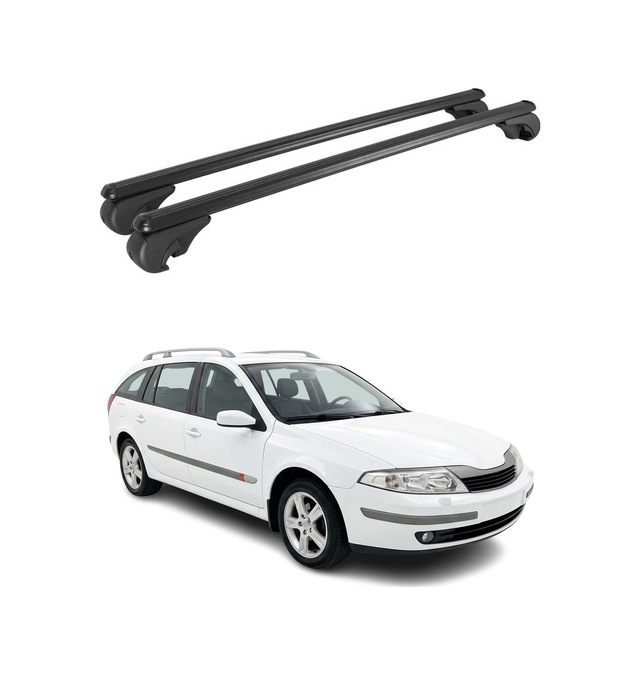 Renault Laguna I Grandtour 1995-2000 Arası Uyumlu Port Bagaj Taşıyıcı Ara Atkı Alüminyum Siyah 2 Parça