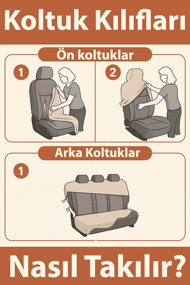 Terletmeyen Kumas Ve Birebir Uyum Sunan Ford Tourneo Courier İle Uyumlu Oto Koltuk Kılıfı Gri