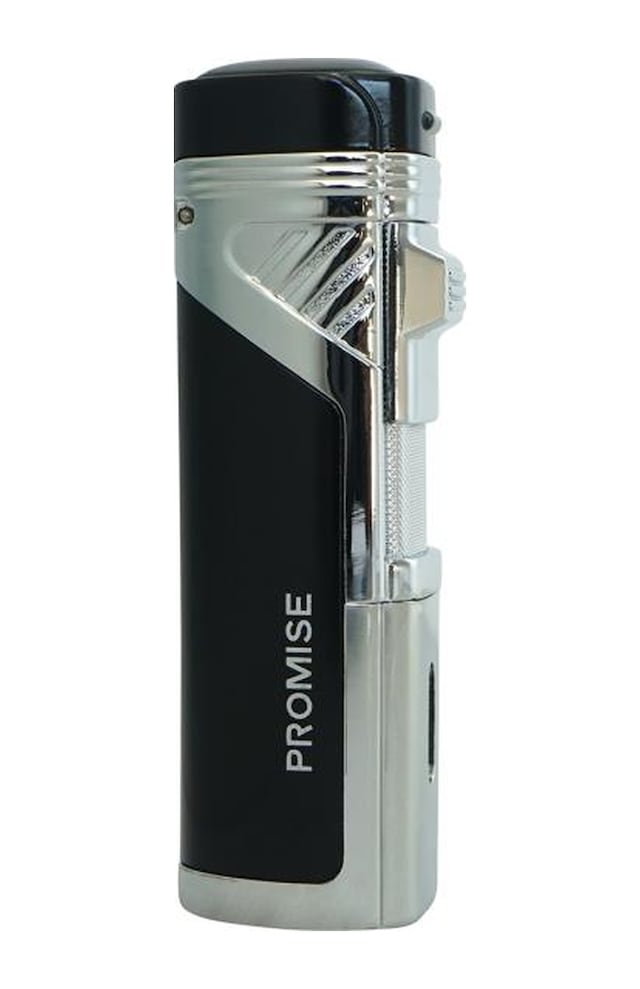 Dört Torch Pürmüz Siyah-gümüş Puro Çakmağı