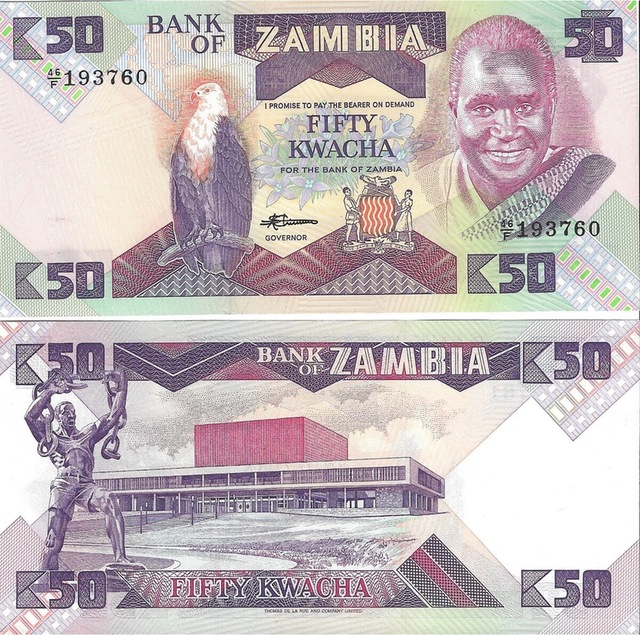 Zambiya 50 Kwacha Yabancı Kağıt Para Çil Unc Koleksiyon Para