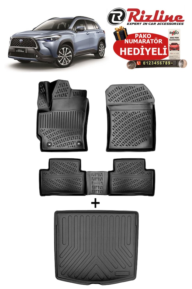 Toyota Corolla Cross 2021-2026 Havuzlu Paspas Ve Bagaj Havuzu Seti