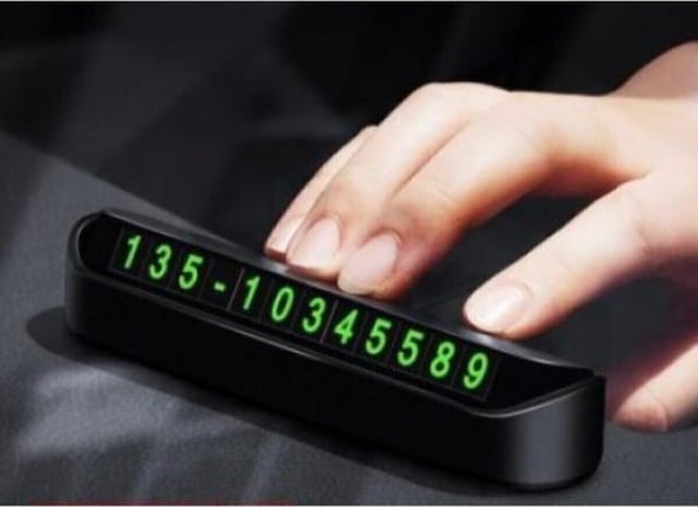 Araç Parktel Park Numaratörü Ön Cam Için Oto Telefon Numara Kartı Telefon Numaralık Siyah