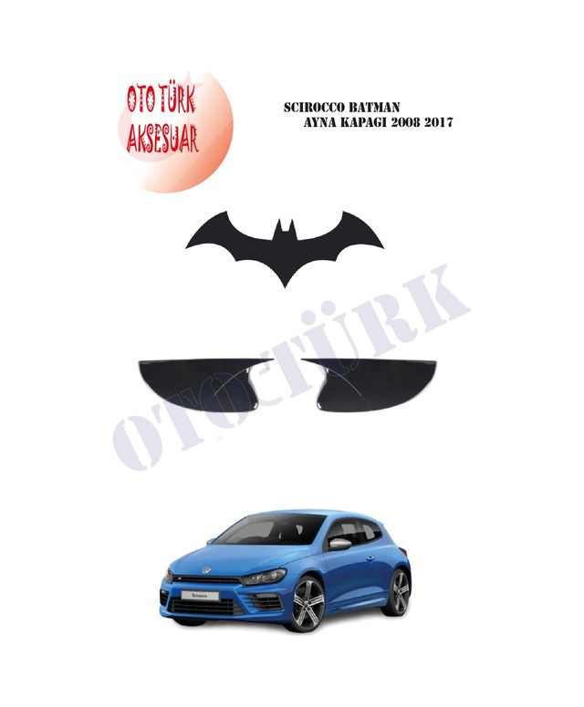 Scirocco Yarasa Batman Ayna Kapağı 2008 2017 Piano Black