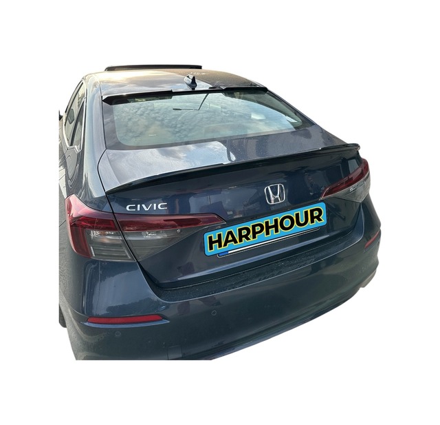 Honda Civic 2022+ Fe1 Bagaj Üstü + Cam Üstü Spoiler 2 Li Set Pianoblack Boyalı İthal Abs Plastik