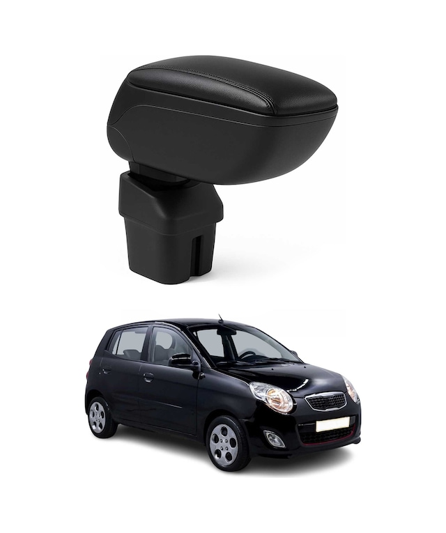 Kia Picanto 2011-2017 Adaptörlü Model Uyumlu Kolçak Kol Dayama Siyah Suni Deri Araca Özel