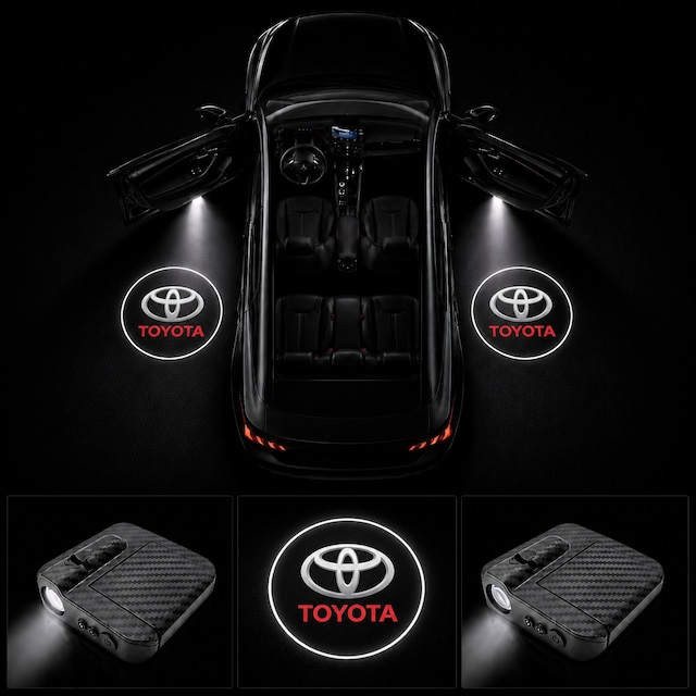 Toyota Kapı Altı Logo Projektör Led Işığı 2'li Set Pilli Kablosuz Kapı Karşılama Lambası