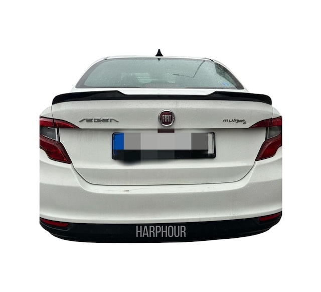 Fiat Egea Sedan Uyumlu İthal Bagaj Üstü Yarasa Spoiler Parlak Siyah Abs Plastik Pianoblack Spoyler