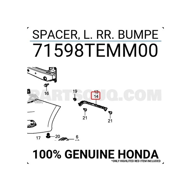 Honda Civic 2016-2021 Cam Su Bidonu Fc5 Motorsuz Oem No:71598temm00