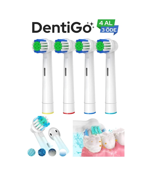 Braun - Oral B Şarjlı Ve Pilli Diş Fırçası Uyumlu 4 Adet Yedek Başlık