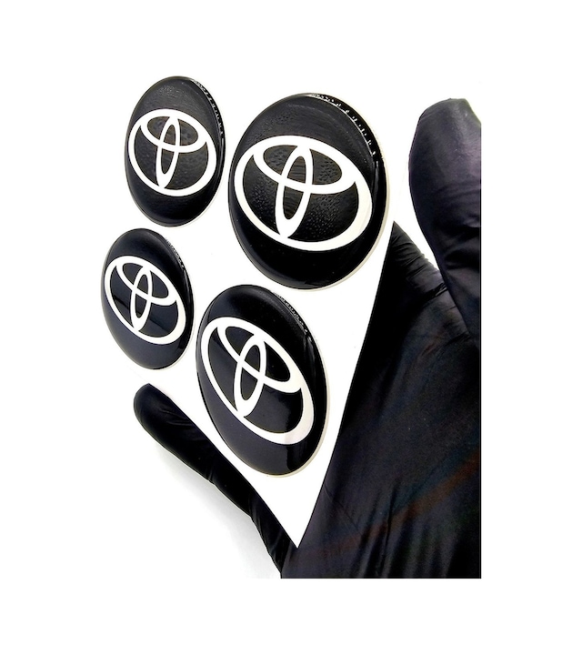 Yeni Nesil Tasarım Damla Sticker Siyah Toyota Jant Göbeği 5.5cm Uyumlu