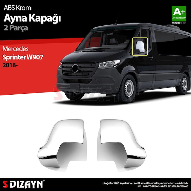 S-Dizayn Mercedes Sprinter W907 Abs Krom Ayna Kapağı 2 Prç. 2018