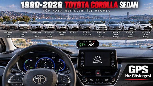 1990-2026 Toyota Corolla Gps Hız Göstergesi Hud Dijital Hız Saati