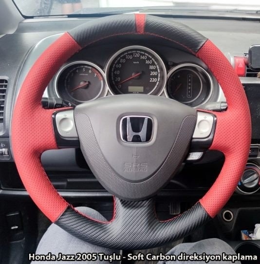 Honda Jazz 2005 Araca Özel Dikmeli Direksiyon Kılıfı Siyah