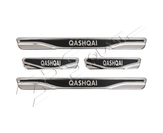 Nissan Qashqai Uyumlu Kapı Eşiği Karbon Krom 4 Parça