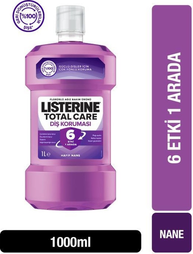 Listerine Mouthwash Total Care Sifir Nane Aromali Ağiz Bakım Suyu 1 L