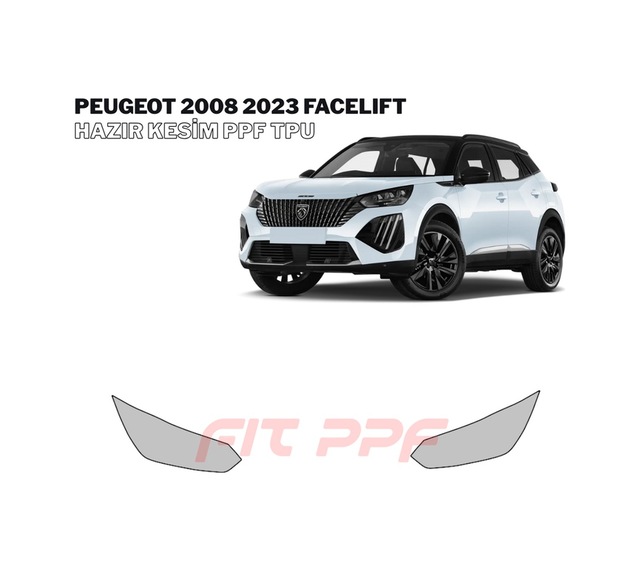 Peugeot 2008 - 2023 Facelıft 210 Mikron Premium Tpu Ppf Kaplama Seti-arka Çamurluk