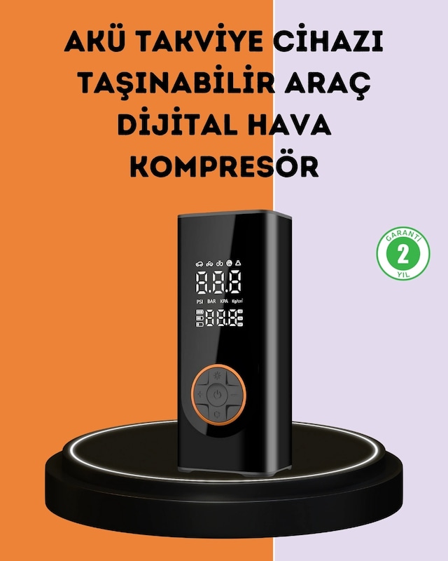 Mey İthalat 150 Psı Dijital Hava Pompası Akü Takviye Ve Powerbank Özellikli