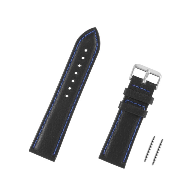 Siyah Floter Hakiki Deri Saat Kordonu Kayış 22mm