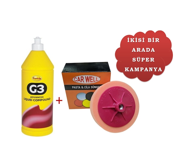 Farecla G3 Sıvı Pasta 1 L ve Pasta Süngeri 150 MM