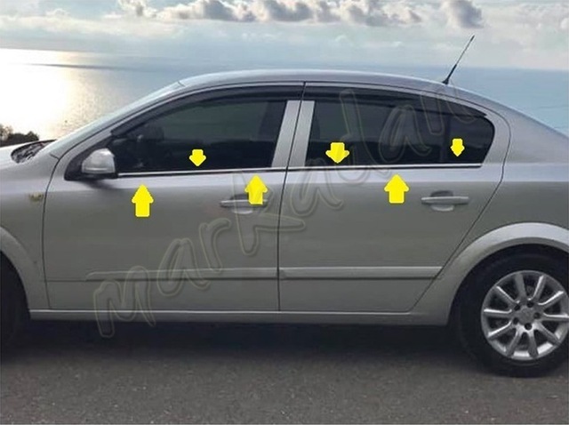 Markadan Opel Astra H Sedan Krom Cam Çıtası 2004 Sonrası 4 Parça