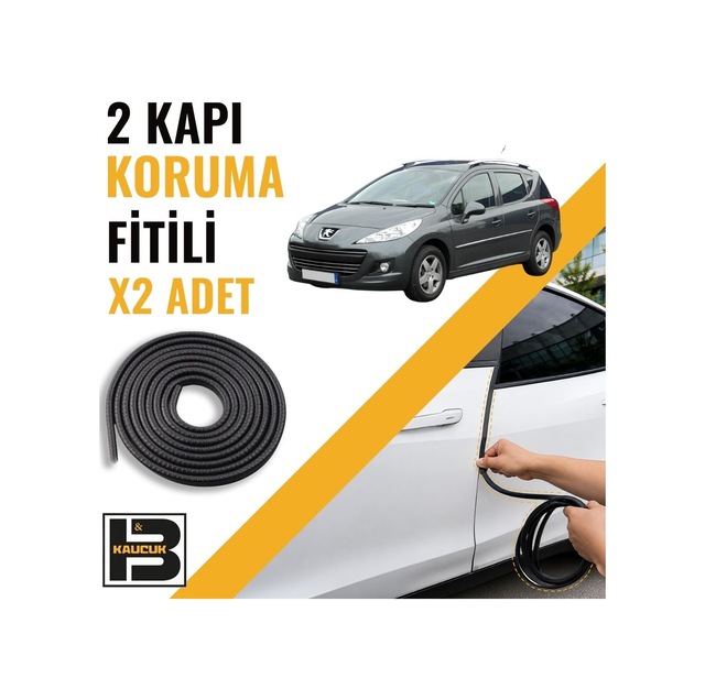Peugeot 207+ Station Wagon Kapı Koruma Fitili-iki Kapı-siyah-bm1230