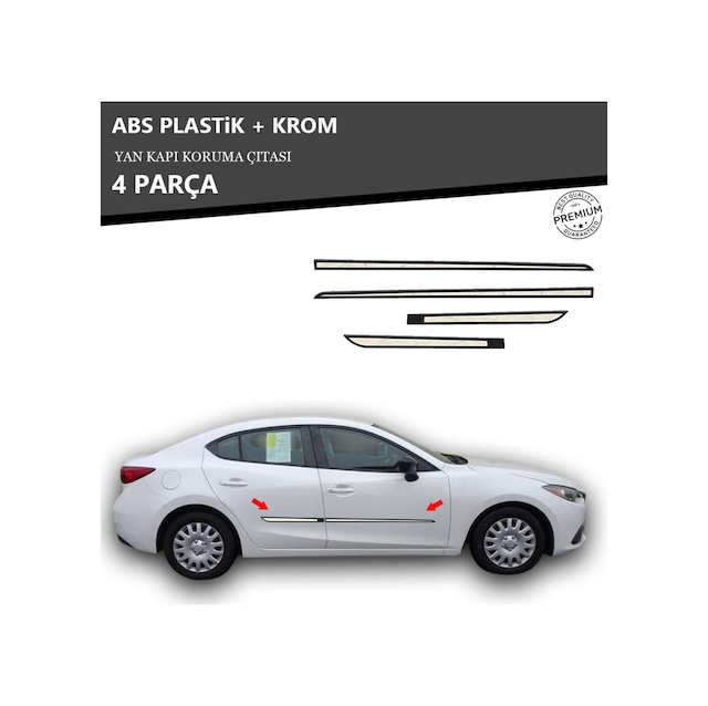 Mazda 3 Yan Kapı Koruma Çıtası Plastik + Krom Unvrslppkçt00030