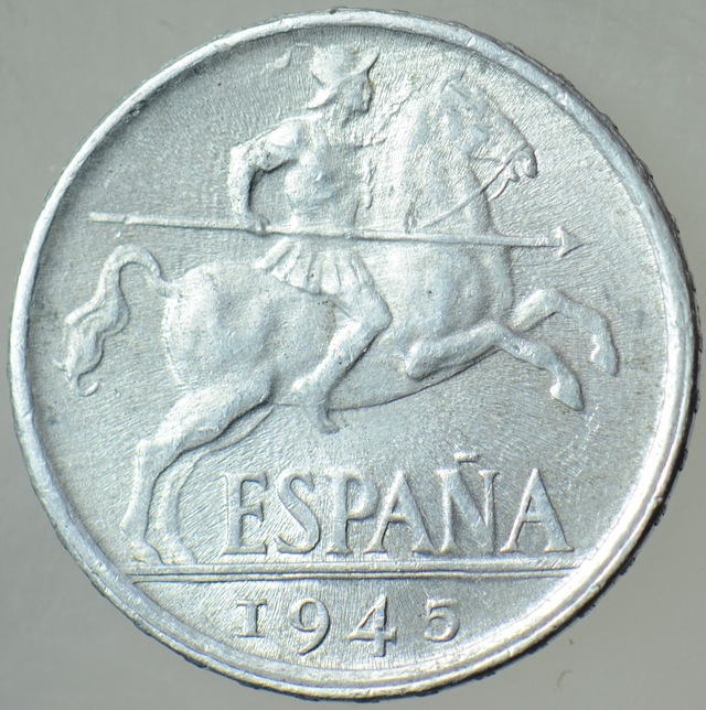 İspanya 10 Centimos 1945 Çilaltı.