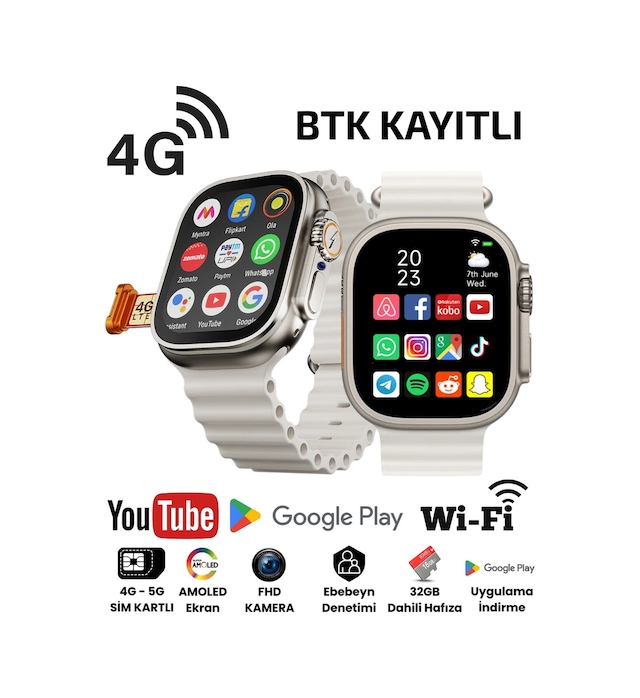 Howear Ultra 3 Sim Kartlı Kameralı Akıllı Saat (Distribütör Garantili)