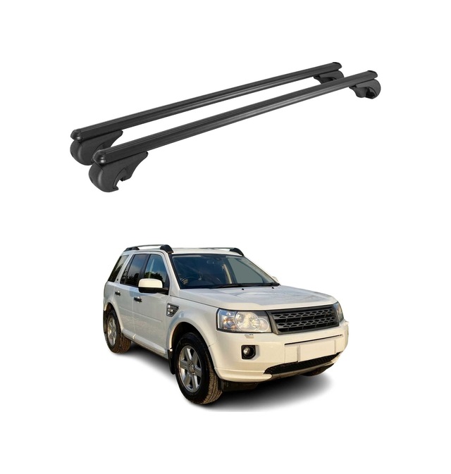 Land Rover Freelander 2 2007-2015 Arası Uyumlu Port Bagaj Taşıyıcı Ara Atkı Alüminyum Siyah 2 Parça