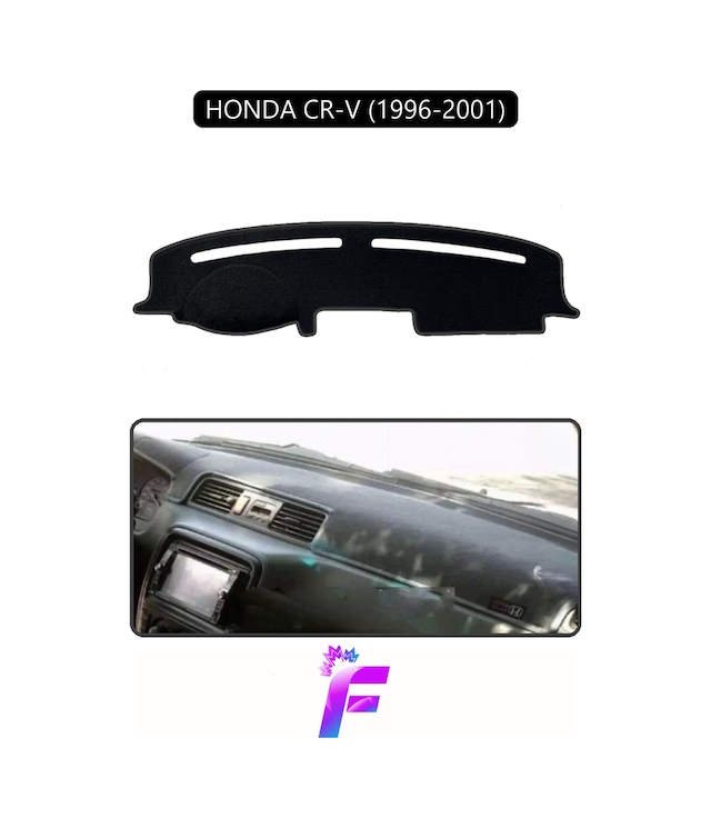 Honda Cr-v 1996-2001 Araca Özel Torpido Örtüsü Kolay Montaj Güneşten Korur Tam Uyum F84 Siyah