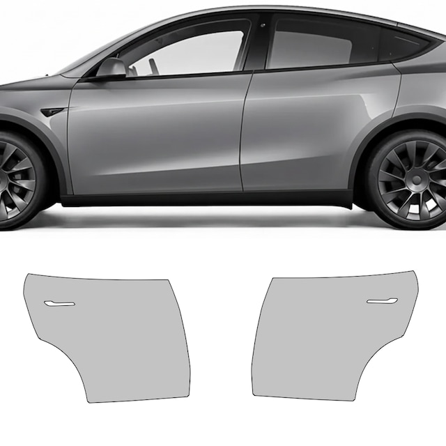 Tesla Model Y 2021 Juniper Arka Kapılar, Hazır Kesim, 210 Mikron Ppf Tpu, Şeffaf Boya Koruma Filmi