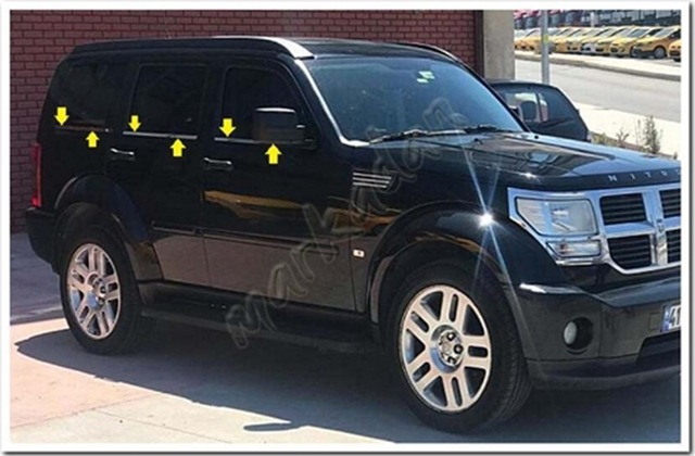 Dodge Nitro Krom Cam Çıtası 2007 Sonrası 6 Parça Paslanmaz Çelik