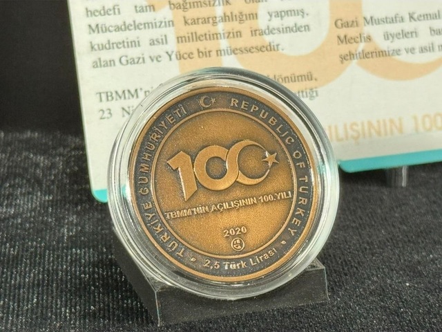 Tbmm Nin Açılışının 100. Yılı Hatıra Parası Sertifkalı Bronz Hatıra Parası