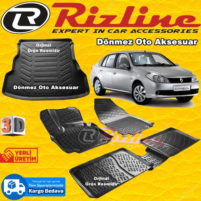 Renault Symbol 3D Paspas+Bagaj Havuz Siyah 2008-2013 Arasırizline N11.21329
